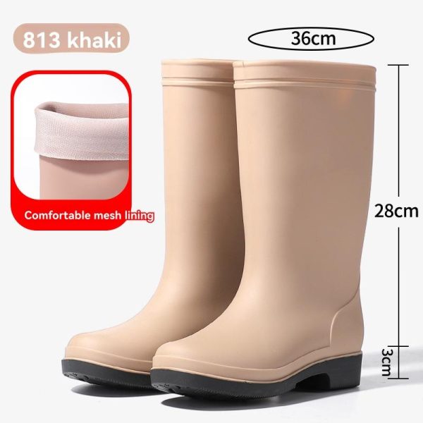 Rainboots Medium | Womens  3/4 Rubber Boots With Zip Rainboots Rainboots Medium